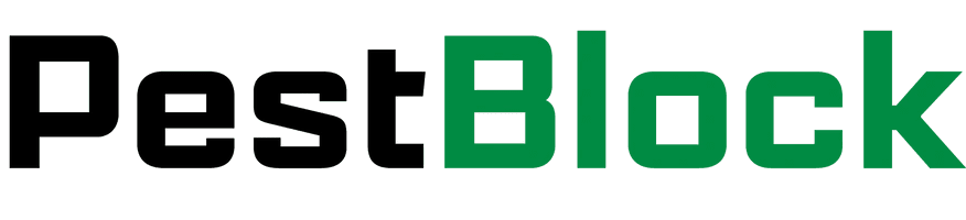 PestBlock logo with black and green text.