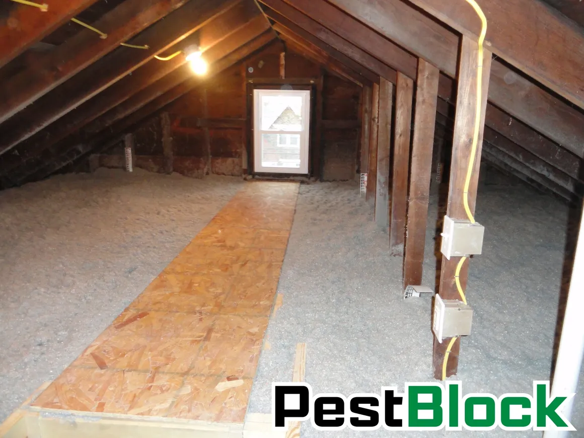 A room with many wooden floors and wires
